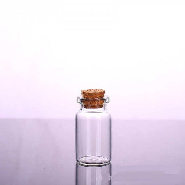 Стеклянная бутылочка с пробкой, размер 22х40 мм, объем 8 мл